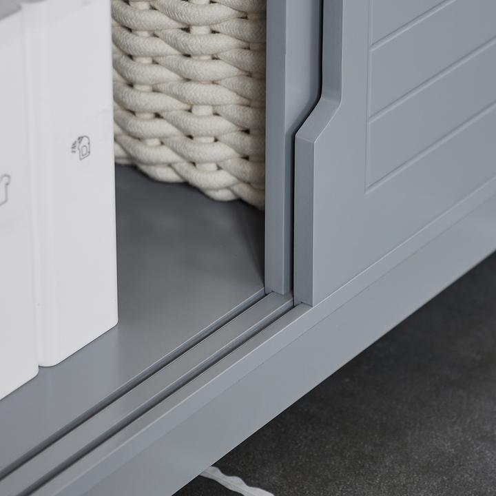 Produktbild SoBuy Waschbeckenunterschrank stahlgrau (60 x 30 x 61 cm)