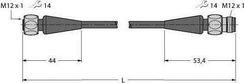 Produktbild Turck Food & Beverage hygienic PVC Verbindungsleitung RKH4.5-0.6-RSH4 (0.60 m)