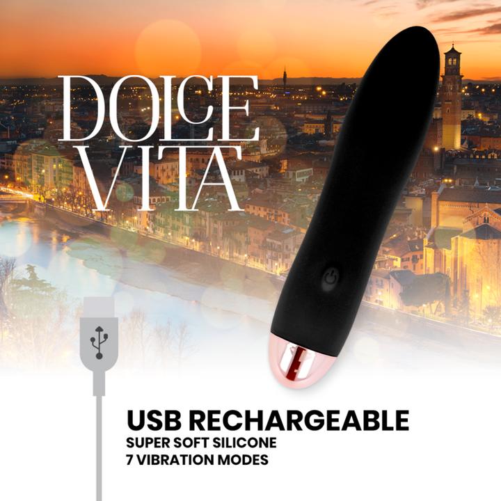 Produktbild Dolce Vita Aufladbarer Vibrator Vier Schwarz 7 Geschwindigkeiten