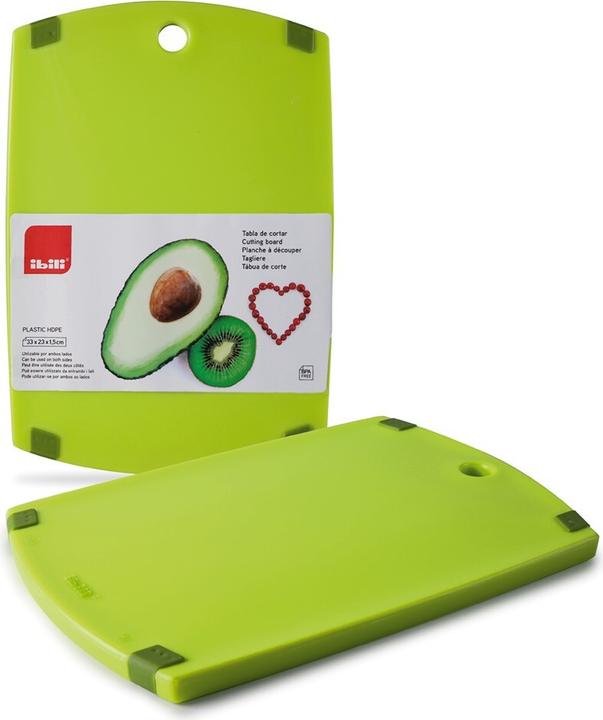 Image du produit Ibili Planche à découper pour légumes verte 33 x 23 x 1,5 cm Idéale pour couper et hacher les légumes
