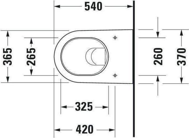 Actual product image Duravit Wall-hung WC STARCK 2 deep, 370x540mm white WG