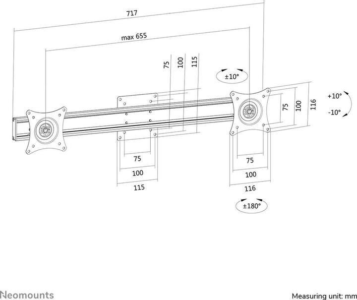 Actual product image Neomounts FPMA-CB200BLACK (0.72 m)