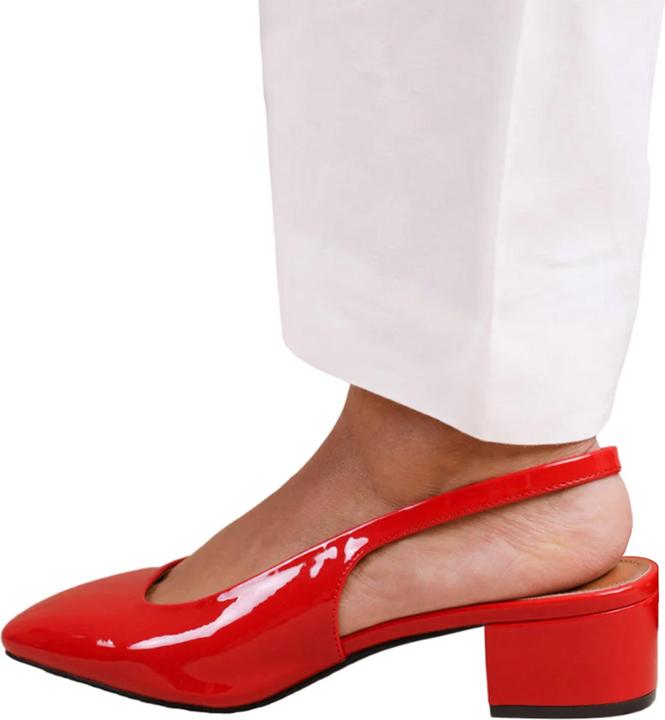 Actual product image Where's That From Womens/Ladies Michigan Patent Leather Sling Back Low Block Heel Sandals (36)