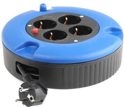 Actual product image Rs Pro Cable drum, 5m, 4-way, earthed socket 230 V ac (5 m, 1 mm²)
