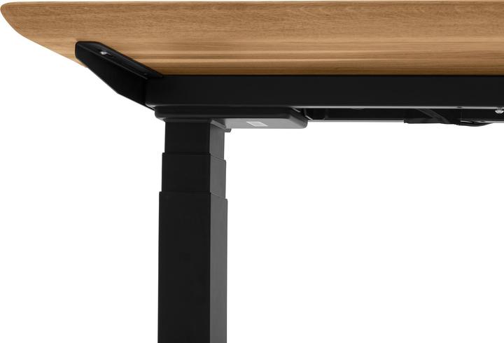 Produktbild Oakywood Standing Desk Holztisch mit Höhenverstellung - aus Massivholz - Eiche / 120x60 / Schwarz - (120 x 60 cm)