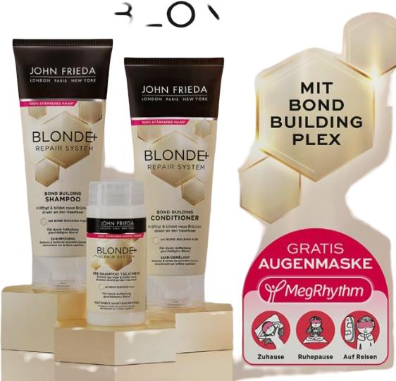 Produktbild John Frieda Blonde+ Repair System - Blond+ Set (600 ml, Flüssiges Shampoo)