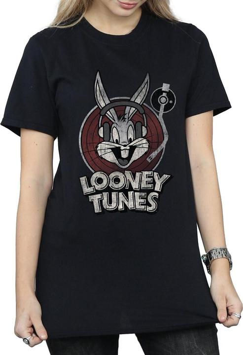 Looney Tunes Bugs Bunny Kreis Baumwolle Logo Boyfriend TShirt