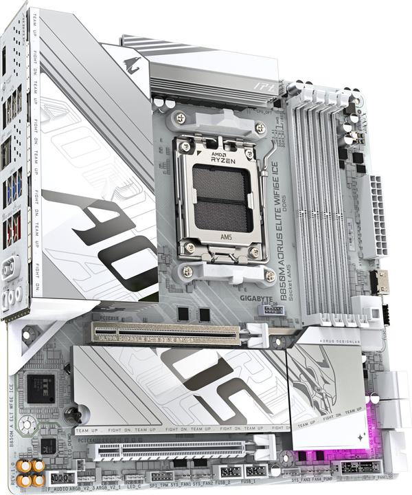 Image du produit Gigabyte B850M AORUS Elite WIFI6E ICE (AM5, AMD B850, mATX)