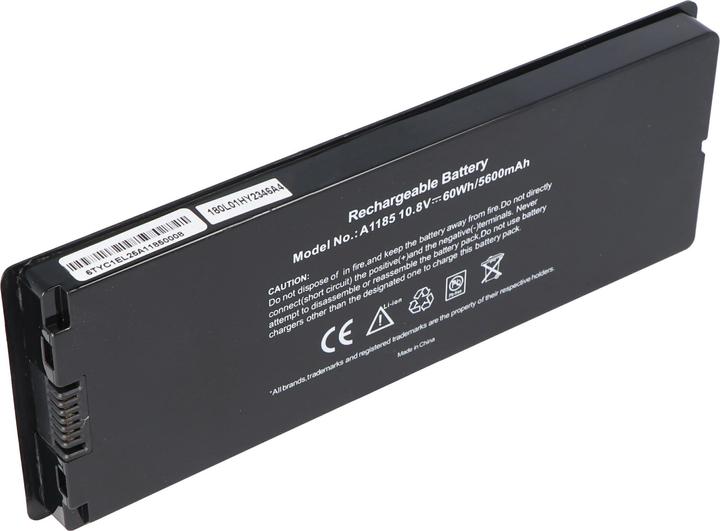 Actual product image AccuCell Akku passend für Apple Macbook 13 A1185, MA561 Schwarz (3 Cells, 5400 mAh)