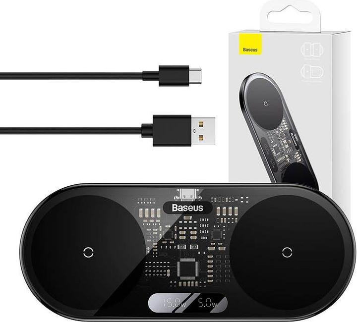 Produktbild Baseus Digital LED Display 2in1 Wireless Charger (20 W)