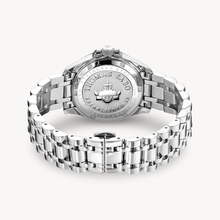 Actual product image Thomas Sabo WA0434 Damenuhr Divine Jewellery Stone silberfarben 33mm 5ATM (Watch with gemstone, Analogue wristwatch, 33 mm)