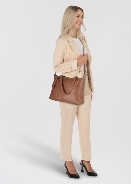 Immagine prodotto Burkely Borsa shopper Norah naturale in pelle con scomparto per laptop da 36 cm (10 l)