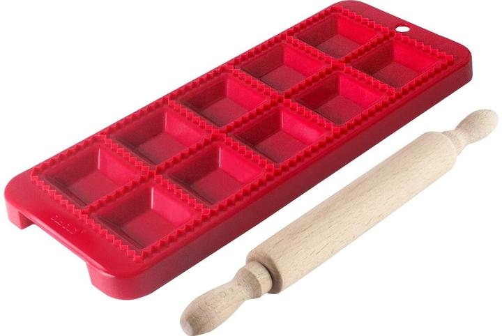 Produktbild Ibili Ravioliform + Rollstab quadratisch 30 x 12 cm Ideal für hausgemachte Ravioli