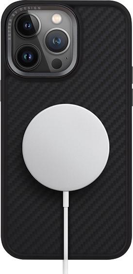 Actual product image Uniq case Keva iPhone 15 Pro 6.1" Magclick Charging czarny/carbon black (Apple iPhone 15 Pro)