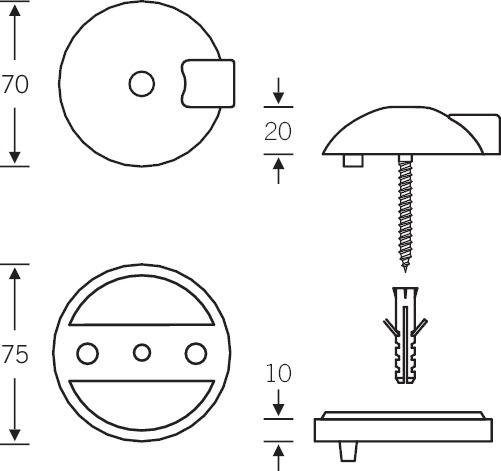 Produktbild FSB Unterplatte 38 3884 Kunststoff Ø 75 mm Höhe 10 mm (1 Stück)