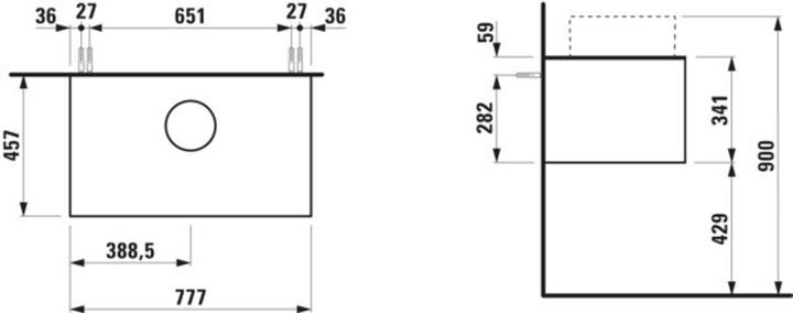 Produktbild Laufen Sonar Schubladenelement, 1 Schublade, passend zu Waschtisch-Schalen 812340, 812341, 812342, 8