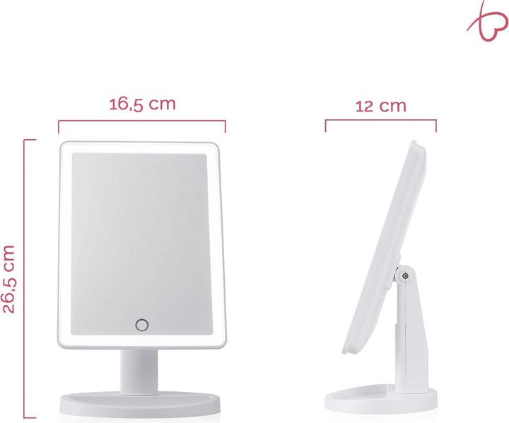Image du produit Pauleen Miroir cosmétique Miroir d'âme brillant Blanc (8,5 x 20 x 30 cm)