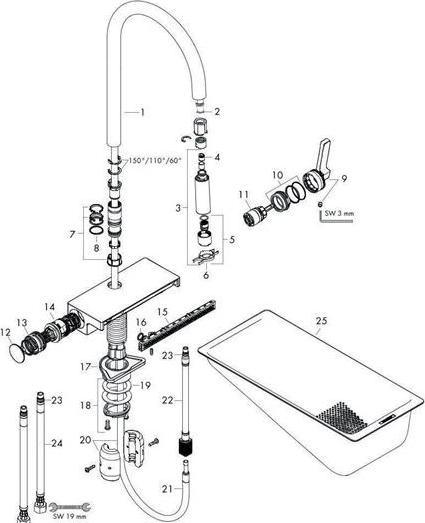 Productafbeelding hansgrohe Aquno Select M81 Eéngreeps keukenmengkraan 170 (chroom)
