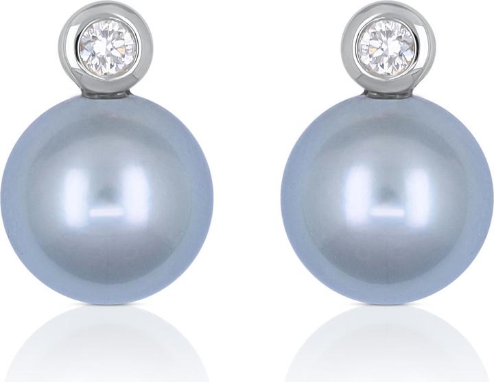 Muau Ohrstecker (Weissgold 750 Tahiti Perle 8-9mm Brillant 0.11ct.)