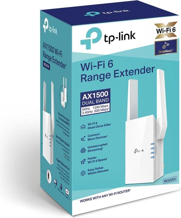 Actual product image TP-Link RE505X Wi-Fi 6 WLAN Repeater AX1500 (1200 Mbit/s, 300 Mbit/s)