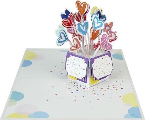 Produktbild MU Classic 3D Pop-Up Geburtstags Glückwunschkarte - Ballonherzen (1 Stk.)