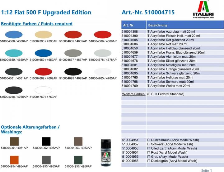Produktbild 1:12 Fiat 500 F Upgraded Edition