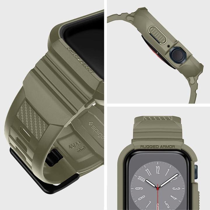 Produktbild Spigen RUGGED ARMOR?PRO? APPLE WATCH 4 / 5 / 6 / 7 / 8 / SE (44 / 45 MM) VINTAGE KHAKI (44 mm, 45 mm, Thermoplastisches Polyurethan (TPU))