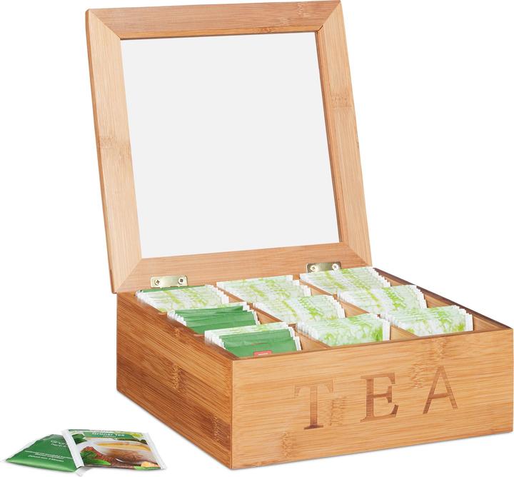 Relaxdays 9 Compartment Tea Box