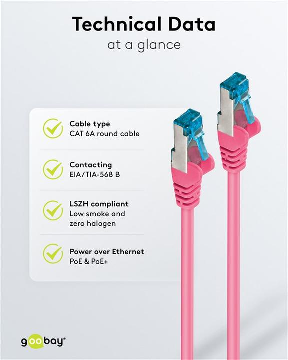 Produktbild Goobay Netzwerkkabel (S/FTP, CAT6a, 2 m)
