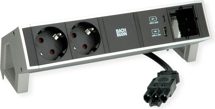 Produktbild Bachmann DESK2 2xCEE7/3 1xUSB A&C 22W (2 x, CEE 7/3, 0.20 m)