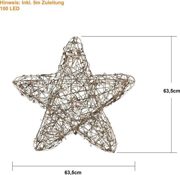 Produktbild Star Trading LED Outdoor-Leuchtstern,Sven, handgefertigt, gold, Ø 63cm