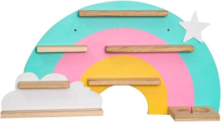 Produktbild Hermex Regenbogen-Holzregal für Toniebox und Toniefiguren Wandregal Spielzeug-Organizer