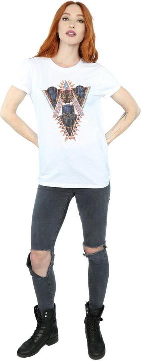 Immagine prodotto Maglietta Boyfriend in cotone con teste tribali delle Pantere Nere Donna/Ladies (L)