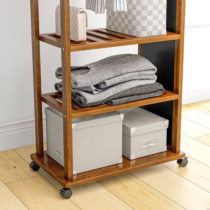 Produktbild Homcom Standspiegel mit Regal und Rollen (60 x 36 x 170 cm)