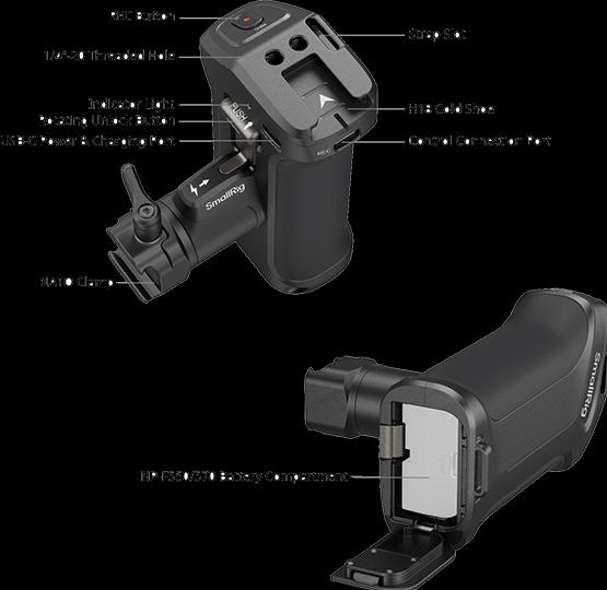 Immagine prodotto SmallRig Rotating Side Handle with Trigger REC for Selected Canon / Blackmagic Design Cameras 5235 (Impugnatura)