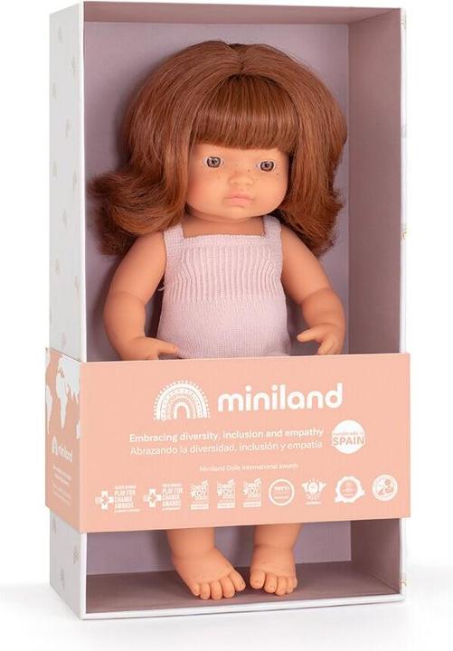 Produktbild Miniland Puppe Rothaarig Mädchen 38cm Body Pinke Colourful