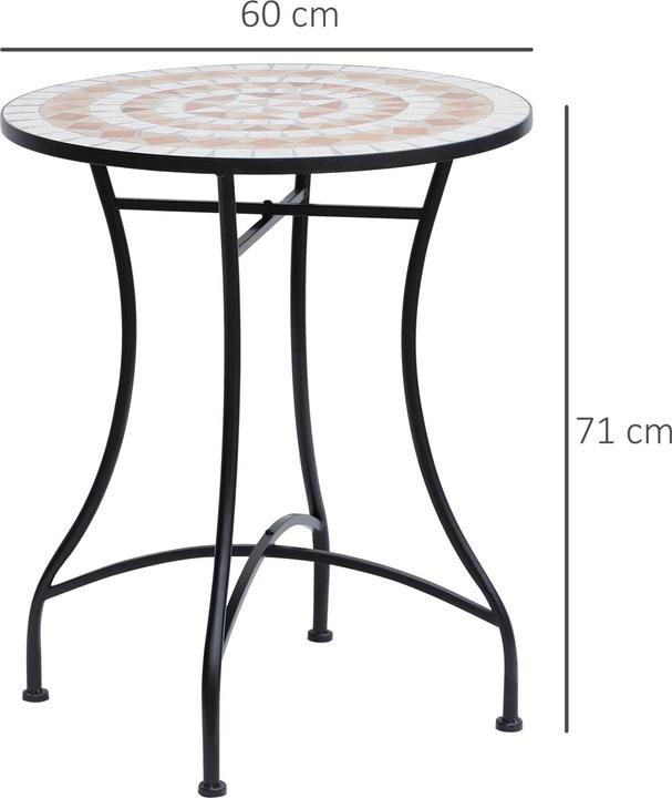 Produktbild Outsunny Runder Mosaiktisch (60 cm)