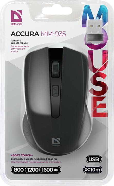 Immagine prodotto Defender Accura MM-935 Mouse Ambidestro RF senza fili ottico 1600 DPI (Senza fili)