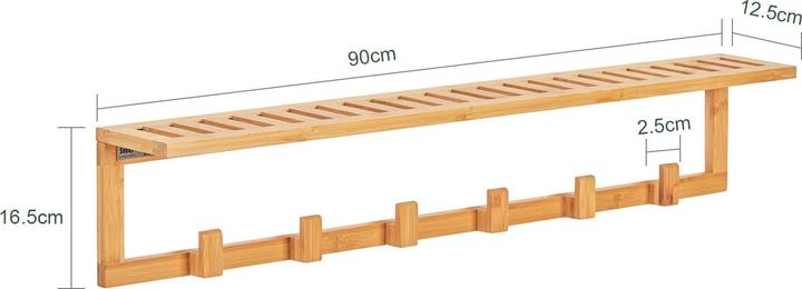 Actual product image SoBuy Wall coat rack with 6 coat hooks