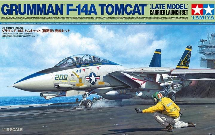 Actual product image Tamiya 1/48 F-14A Tomcat (late) Carrier Launch Set