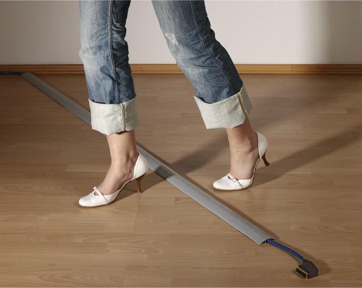 Actual product image Hama Flexible cable duct, self-adhesive, semi-circular, 180 x 6 x 1 cm, PVC, grey (Duct, 180 cm)
