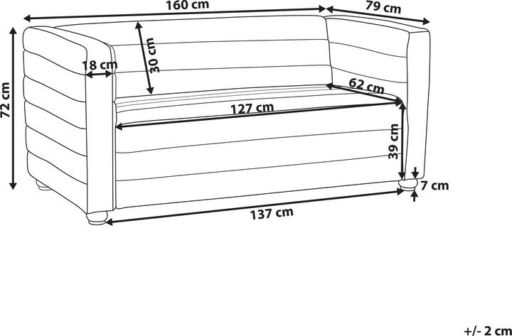Actual product image Beliani Hofn (2 person sofa)