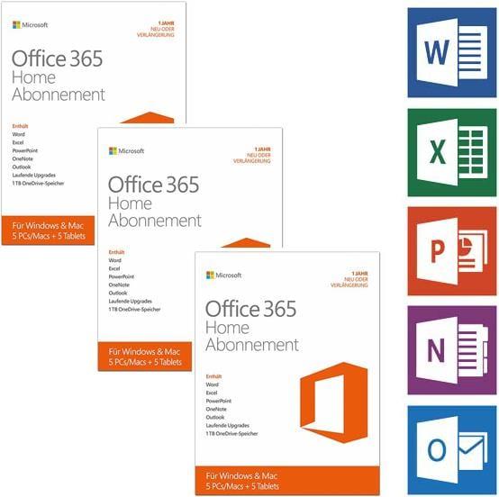 Microsoft Office 365 Home, 3 Jahre (3x1)