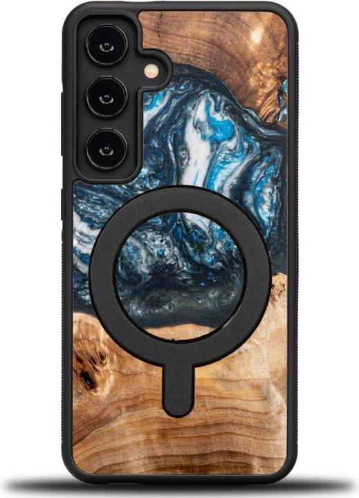 Produktbild Bewood Unique MagSafe Planet Earth case made of wood and resin for Samsung Galaxy A55 5G - blue-gree (Samsung Galaxy A55)