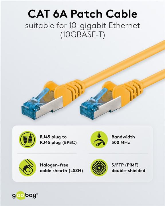Immagine prodotto Goobay Cavo patch (S/FTP, CAT6a, 3 m)