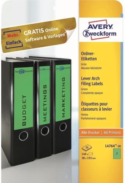 Immagine prodotto Avery L4764-20 Etichette 38x192mm