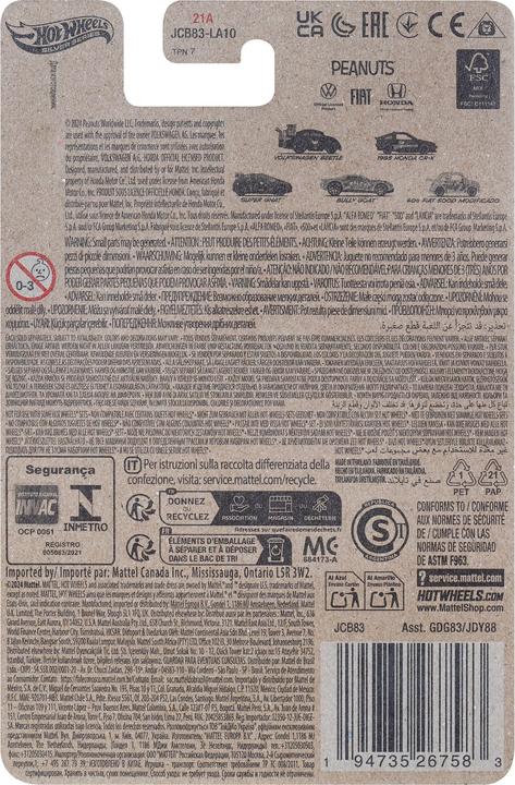 Nutritional values and ingredients Hot Wheels JCB83