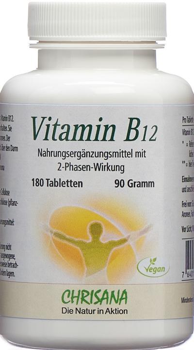 Actual product image Chrisana Vitamin B12 Tablette 500 mcg (180 Piece, Pills, 121 g)