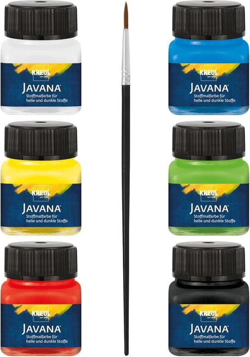 Produktbild Kreul Stoffmalfarben (Rot, Grün, Schwarz, Blau, Weiss, Gelb, 120 ml)