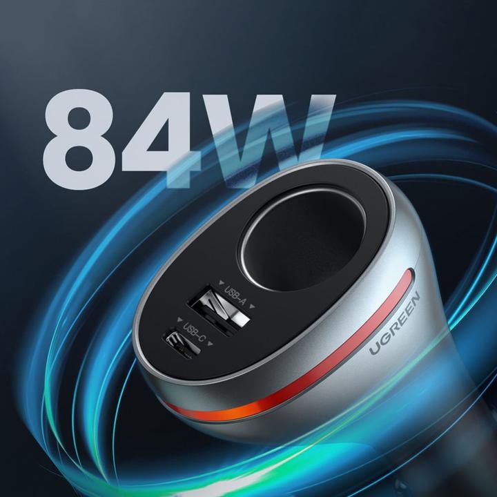 Actual product image Ugreen CD204 Car charger with 12V cigarette lighter socket